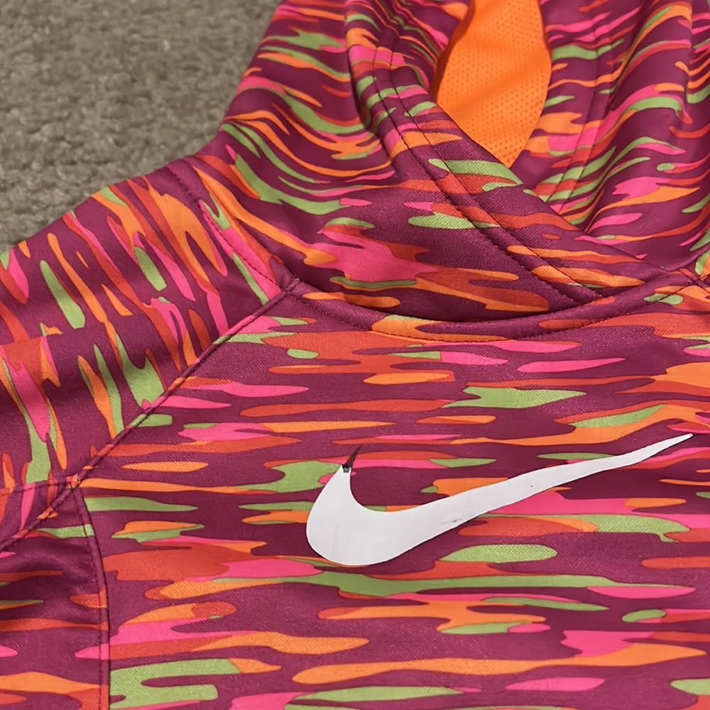 Nike Therma-Fit Pink Girls Sweatshirt Hoodie 6X - Picture 3 of 4